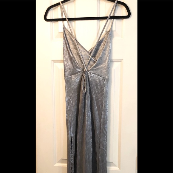 Boohoo Silver Long Dress - Picture 3 of 8